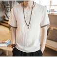 thumbnail image 3 of BOBOGOJP T-Shirt Ajusté pour Hommes Col Rond Manches Courtes Hauts Ajustés (Beige,3TG), 3 of 4