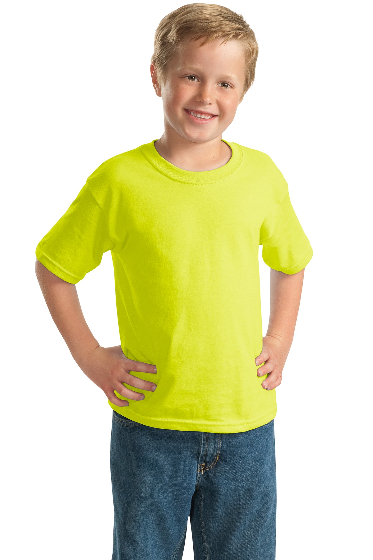 Gildan Boys 100 Percent Cotton Short Sleeve T-Shirt. 2000B