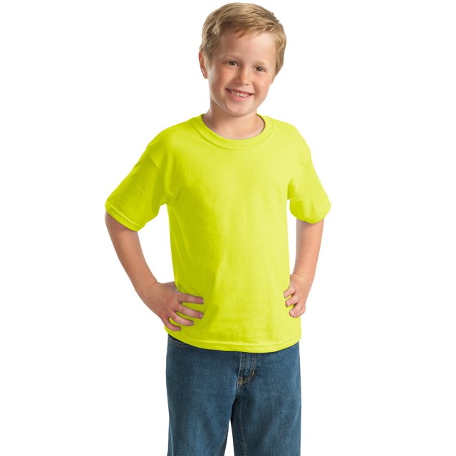 Gildan Boys 100 Percent Cotton Short Sleeve T-Shirt. 2000B
