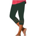 thumbnail image 2 of FNFYFH Clearance Womens 2 Pack Yoga Capri Pants Solid Color Leggings Set,Green, 2 of 5