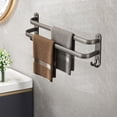 thumbnail image 3 of RKSTN Bathroom Hanging Rod Gray Towel Rack Without Punching Storage Rack For Storage Bathroom Hanging Rack Wall Mounted Bathroom Towel Hanging Rod Pole Hook-in-1, 3 of 5