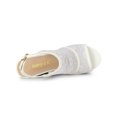 thumbnail image 4 of BLISSFUL STEP Chaussures pour Femmes à Bout Ouvert à Plateforme à Lacets Sandales Compensées Blanches 10, 4 of 8