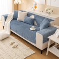 thumbnail image 3 of Nvzi Soft Chenille Sofa Couch Cover Solid Color Striped Weave Textured Sectional Couch Covers Washable Anti-Slip Sofa Slipcover for Dogs Pet, 1 Piece/Not All Set (Blue,27"x27"), 3 of 5