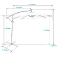 thumbnail image 3 of Costway 10FT Patio Offset Umbrella Solar Powered LED 360Degree Rotation Aluminum Turquoise, 3 of 10