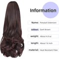thumbnail image 2 of ORUYROP Extension de Queue de Cheval, extensions de Cheveux à Pince Griffe de 16 Pouces Queue de Cheval Cheveux Courts Bouclés Extension de Cheveux Pièce de Cheveux Synthétique d'Apparence Naturelle pour Femmes Brun Foncé, 2 of 7