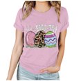 thumbnail image 1 of EGNMCR Chemise de Pâques à Manches Courtes pour Femmes Imprimé de Pâques Haut à Manches Courtes Col Rond T-Shirt pour Femmes, 1 of 3