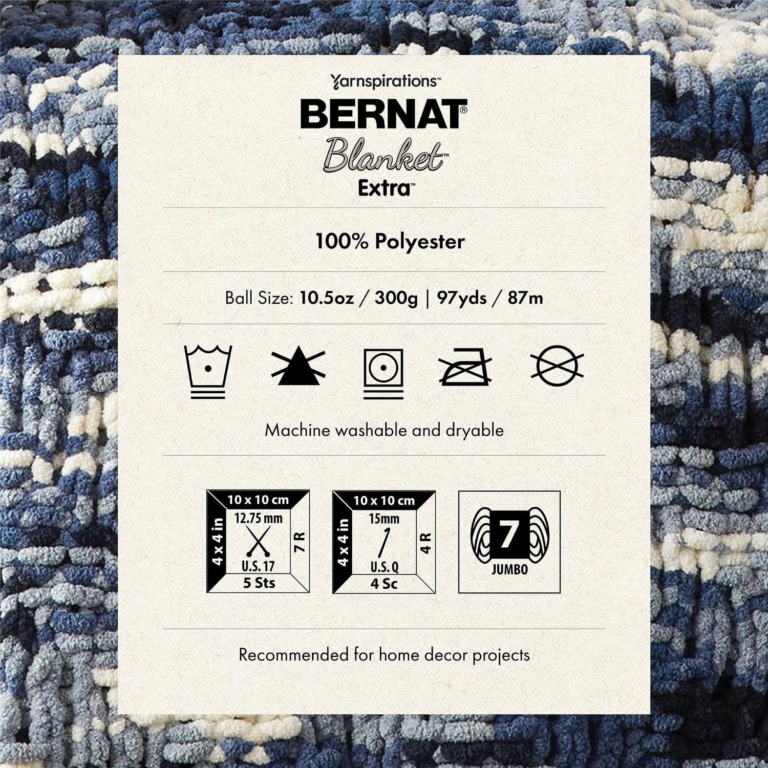 "Bernat® Fil Couverture Extra™, Polyester #7 Jumbo, 10,5oz/300g, 97 Yards"