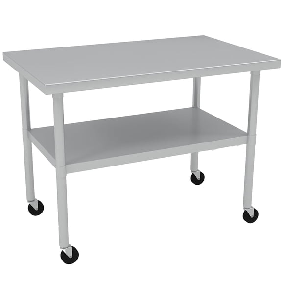 BeesClover Heavy-Duty Stainless Steel Work & Prep Table, NSF Commercial-Grade Table with Adjustable Lower Shelf for Kitchen, Restaurant, Home, Garage, Hotel