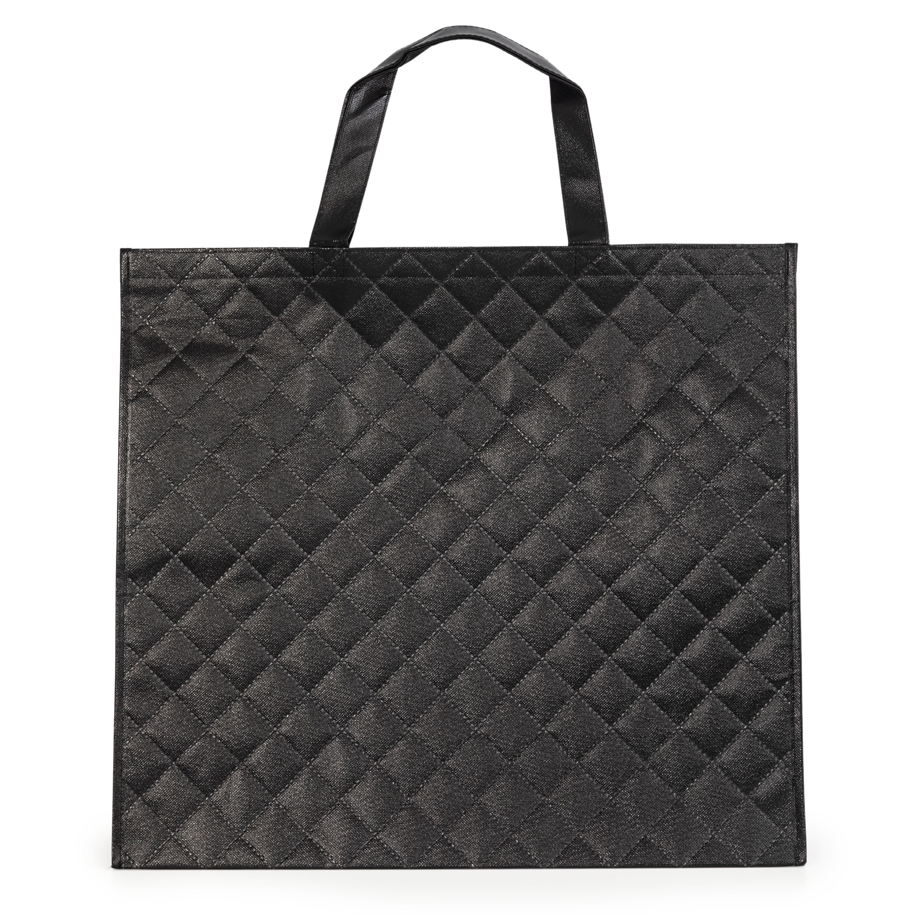 Walmart Grand sac d’épicerie matelassé réutilisable, sac fourre-tout, noir