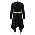 thumbnail image 4 of RUNQHUI Robe de Danse pour Filles Enfants Patchwork Métallique Ourlet Asymétrique Culte Église Noir 14, 4 of 7