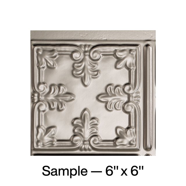 FASÄDE Traditional Style 10 Decorative Vinyl Backsplash Panel in Brushed Nickel (6X6 Inch Sample)