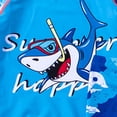 thumbnail image 4 of XASZHN Toddler Swimsuit Boy 3 Piece Boys Swim Set Short Sleeve Boys Swim Shirt Boy Swim Trunks Rash Guard Bathing Suits Boys Swim Shirt Sky Blue 4-5 Years, 4 of 6