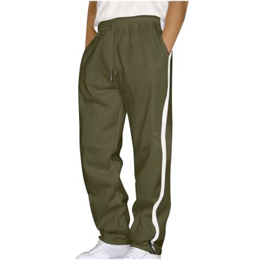 FAIWAD Men's Striped Sweatpants Elastic Waist Baggy Joggers Pants Drawstring Athletic Trousers with Pockets