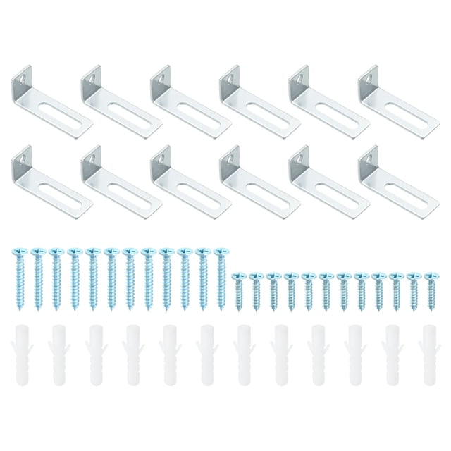 Unique Bargains Whiteboard Mounting Bracket Hardware, 12 Set White Board Wall Hanger Dry Erase Board Installation Fastener