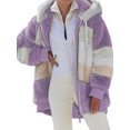 thumbnail image 1 of Innerwin Veste à Manches Longues pour Femmes Manteau d'Hiver Chaud Patchwork avec Poches Extérieur Violet 3TG, 1 of 3