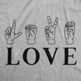 thumbnail image 2 of Womens Love Sign Language T Shirt Cute ASL Valentine's Day Tee (Heather Grey) - XXL, 2 of 4
