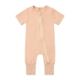 thumbnail image 1 of EDFBUYKRS Baby Rompers Footless Pajamas Zipper Short Sleeve Sleeper Jumpsuit, 1 of 2