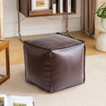 thumbnail image 4 of Housse de Pouf en Faux Cuir Non Rembourrée Repose-Pieds de Rangement pour Usage Intérieur Extérieur, 4 of 7