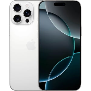 Refurbished Apple iPhone 16 Pro Max w/ Pre-Installed Tempered Glass - eSIM ONLY - (Fully Unlocked) 256GB White Titanium (Grade A+)