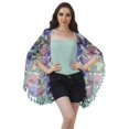 thumbnail image 2 of Moomaya Vêtements de Plage Imprimés pour Femmes Boléro à Franges Cache-Maillot Cardigan, 2 of 5