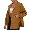 thumbnail image 3 of Sentmoon Women Jacket Winter Oversized Hooded Neck Long Sleeve Coat for Women Zipper Solid Color Windproof Waterproof Fall Clothes for Women Fall and Winter Soft and Comfortable for Sports, 3 of 9