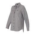 thumbnail image 2 of Women`s Long Sleeve Solid Flannel Shirt, M, Heather Grey, 2 of 3