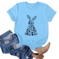 thumbnail image 5 of Tauxra Hauts d'Été à Manches Courtes pour Femmes, T-Shirts à Col Rond pour Femmes, Blouse T-Shirt Décontractée à Imprimé de Pâques, 5 of 5