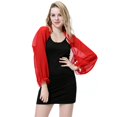 thumbnail image 4 of Milaget Châle en Chiffon Soyeux pour Femmes, Rouge, 4 of 9