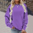 thumbnail image 4 of Chandails de Compression à Manches Longues pour Femmes Col Ras du Cou Unis Plus Chandail Surdimensionné Coupe Ample Pulls Tendance Hauts Légers pour Femmes Grande Taille Gris m, 4 of 6