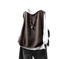 thumbnail image 2 of Women's Solid Color Knitted Vest Loose Large Sized Versatile Coat for Layering over Shirts or Tees, Soft Knit Fabric, 2 of 5