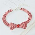 thumbnail image 4 of Rhinestone Bowknot Pets Collars 3 Rows Non-elastic Adjustable Rhinestones Belt Cats Dogs Accessories, 4 of 7