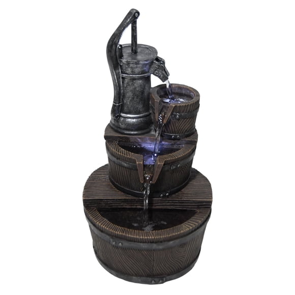 Angelo Décor Barillo Fountain with Light, 17"