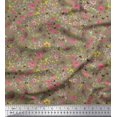 thumbnail image 1 of Soimoi Moss Georgette Fabric Leaves,Butterfly & Flower Decor Fabric Printed Yard 42 Inch Wide, 1 of 3