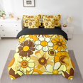 thumbnail image 2 of YST 7 Pcs Boho Comforter Set Full 60S 70S Groovy Flower Bed In A Bag With Flat Sheet,Fitted Sheet For Kids,Adults, Hippie Floral Bedding Set Rustic Colorful Blossom Reversible Bed Set, 2 of 5