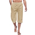 thumbnail image 1 of Capris, Mens Fashion Summer Drawstring Elastic Waist Casual Solid Color Capris Pants, 1 of 4