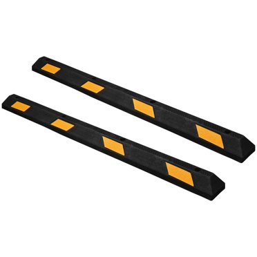 Bloc de Stationnement en Caoutchouc de 71 Pouces pour Gourmette, Voiture, VR, Remorque, Butée de Roue, Aide à l'Arrêt, 2 Paquets