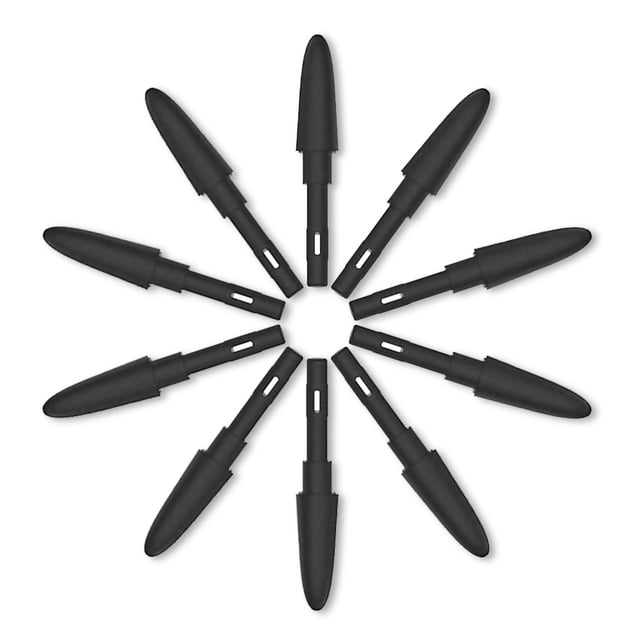 VEIKK P002 Replacement Pen Nibs, 10-Pack Black Stylus Tips Compatible with VEIKK A50, A15, and A15Pro Graphics Drawing Tablets, High-Quality Digital Pen Refills for Precise Drawing and Writing