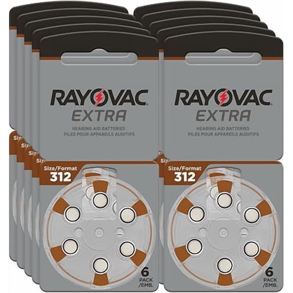RAYOVAC® Extra Size 312 Hearing Aid Batteries (60 Batteries)