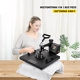 thumbnail image 2 of VEVOR Heat Press, 8 in 1 Heat Press Machine 15x15 Inch, Dual LED Display 360 Degree Rotation Swing Away, Digital Multifunctional Sublimation Heat Transfer Machine, for Printing Hat Mug T Shirts Cap, 2 of 9