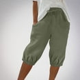 thumbnail image 2 of Timegard Shorts pour Femmes, Taille Haute Élastique, Cordon de Serrage, Bas Resserré, Shorts Mi-Cuisse Décontractés avec Poches, 2 of 6