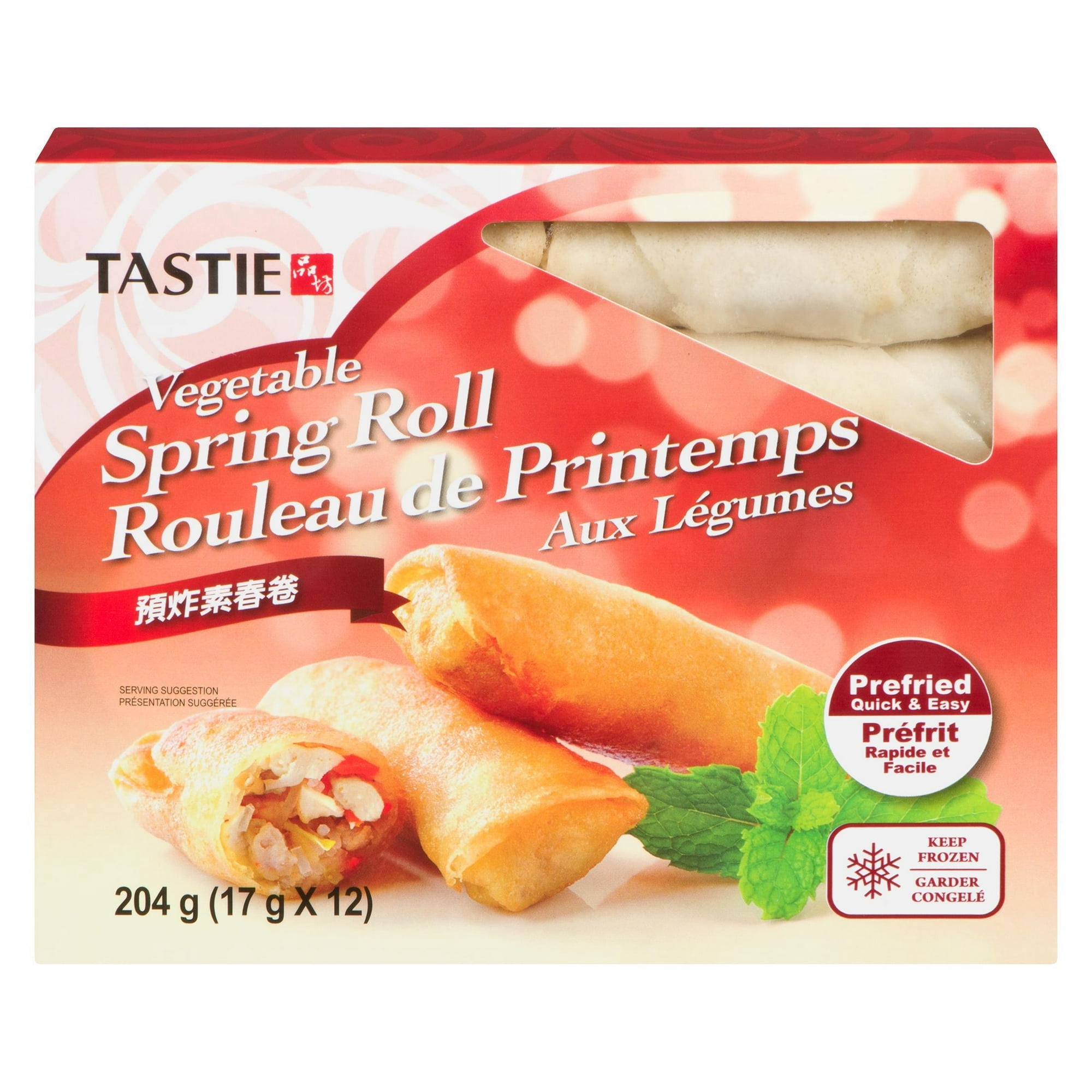 Tastie Rouleau de Pritemps Aux Légumes 204 g Poids net. 204 g (17 g x 12)