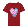 thumbnail image 5 of Diufon Hauts de la Saint-Valentin pour Femmes Décontracté Tendance Manches Courtes Col Rond Chemisier Imprimé Graphique Mignon, 5 of 5