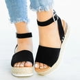 thumbnail image 2 of Chaussures à Plateforme Femme Sandales d'Été Bout Ouvert Décontractées Chaussures à Plateforme Compensée Décontractées Chaussures en Toile Décontractées, 2 of 5