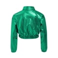 thumbnail image 4 of Jowowha Vestes de Jazz pour Filles Manteau Métallique Brillant à Manches Longues Col Rabattable avec Poches à Rabat Décontracté Hanches Vert 14, 4 of 7