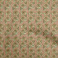 thumbnail image 1 of oneOone Georgette Viscose Light Peach Fabric Kalamkari Sewing Material Print Fabric By The Yard 42 Inch Wide, 1 of 5