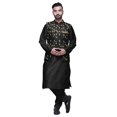 thumbnail image 1 of Atasi Men Mandarin Collar Solid Kurta Churidar Pajama & Printed Nehru Jacket Set, 1 of 1
