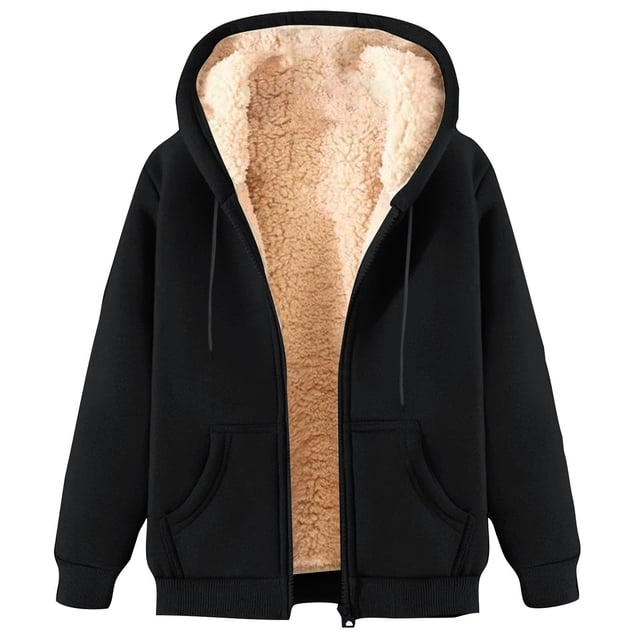 GigrtiJin Fleece Cardigan for Men Solid Color Full Zip Drawstring ...