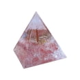 thumbnail image 2 of Crystal Quartz Resin Pyramid Desk Ornament 5cm Natural Stone Decorative Stand for Office Tabletop Zen Decor Gift, 2 of 6