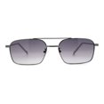 thumbnail image 1 of Mens Old School Double Bridge Narrow Rectangle Metal Rim Sunglasses Gunmetal Smoke, 1 of 4