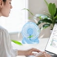 thumbnail image 4 of Small Desk Fan, Portable Electric Table Desktop Air Circulator Fans, Desktop USB Charging Fan Three Speed Adjustment Small Fan Silent Fan Portable Small Table Fan Suitable For Office And Bedroom, 4 of 6